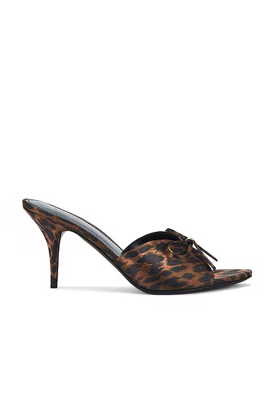 Knife Bow Sandal Leopard & Silver