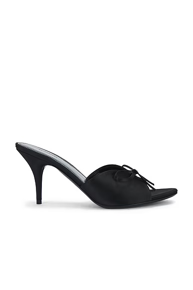 Knife Bow Sandal Black & Silver