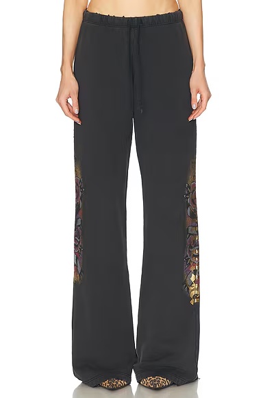 Flared Sweatpant Washed Black