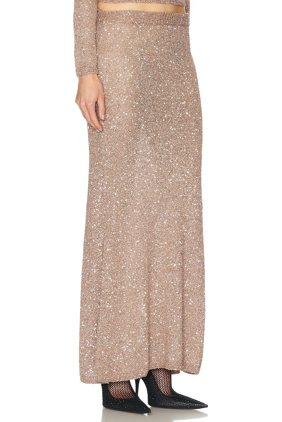 Maxi Skirt Light Brown & Silver