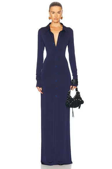 Stretch Maxi Dress Marine Blue