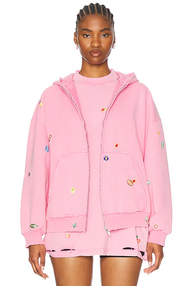 Zip-uo Hoodie Faded Dirty Pink