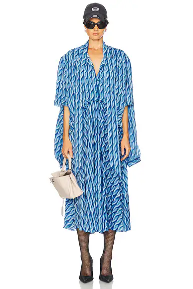 Double Sleeve Dress Blue