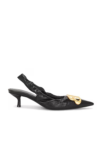 Monaco Sling Back Pump Black & Gold