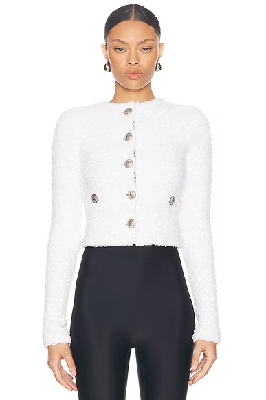 Cropped Cardigan White