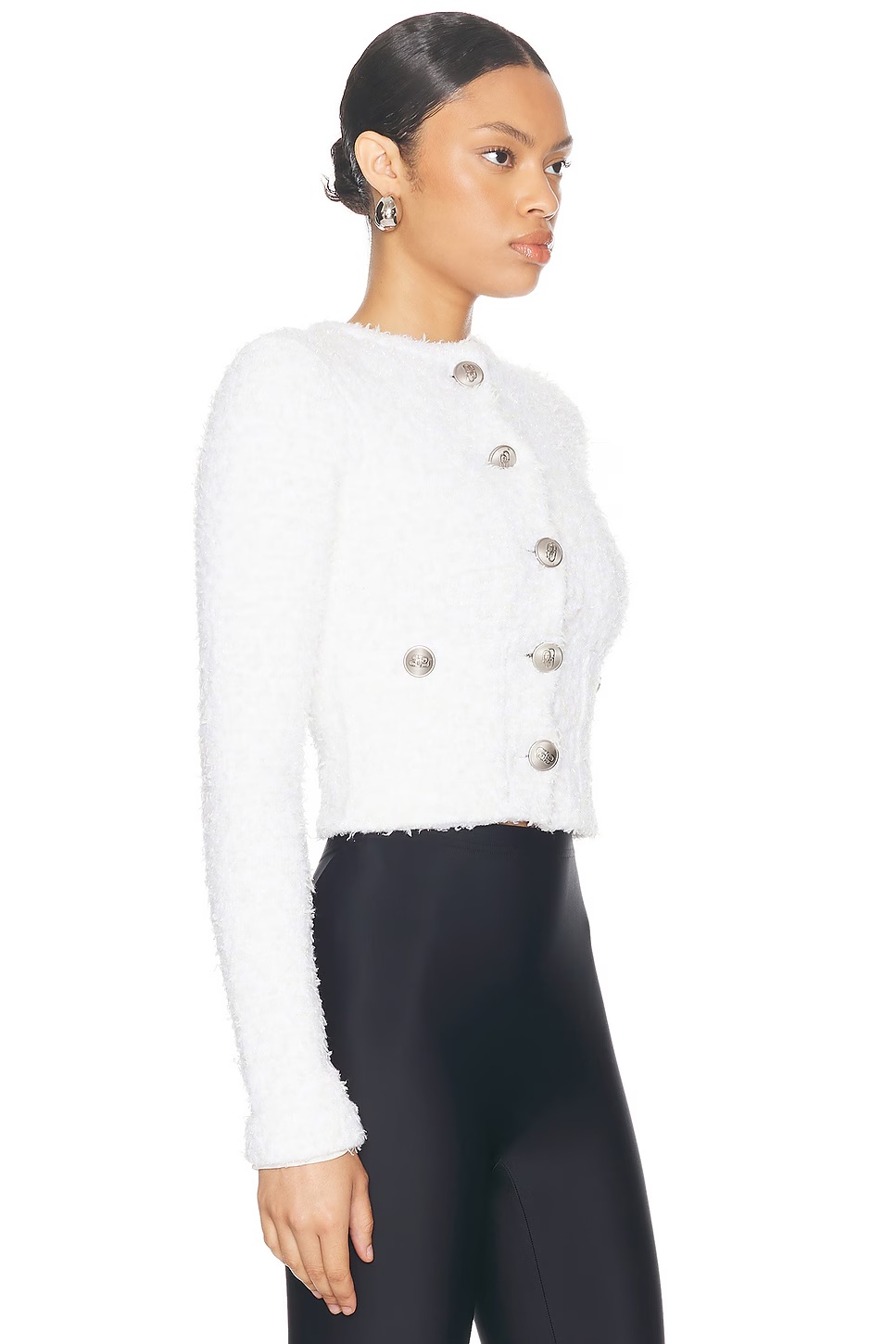 Cropped Cardigan White