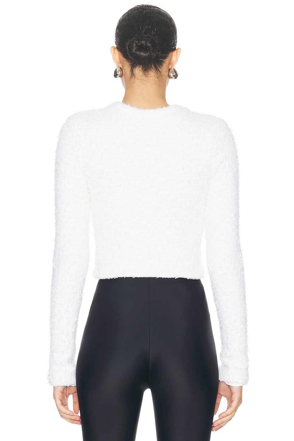 Cropped Cardigan White