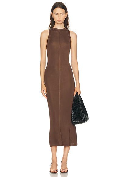 Pablo American Armhole Maxi Dress Brown
