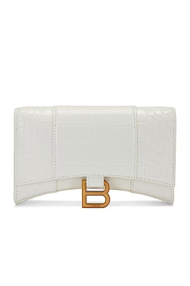 Hourglass Wallet on Chain Bag Optic White