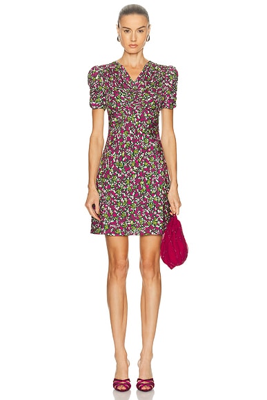 Jade Mini Dress Petunia Pink Pattern