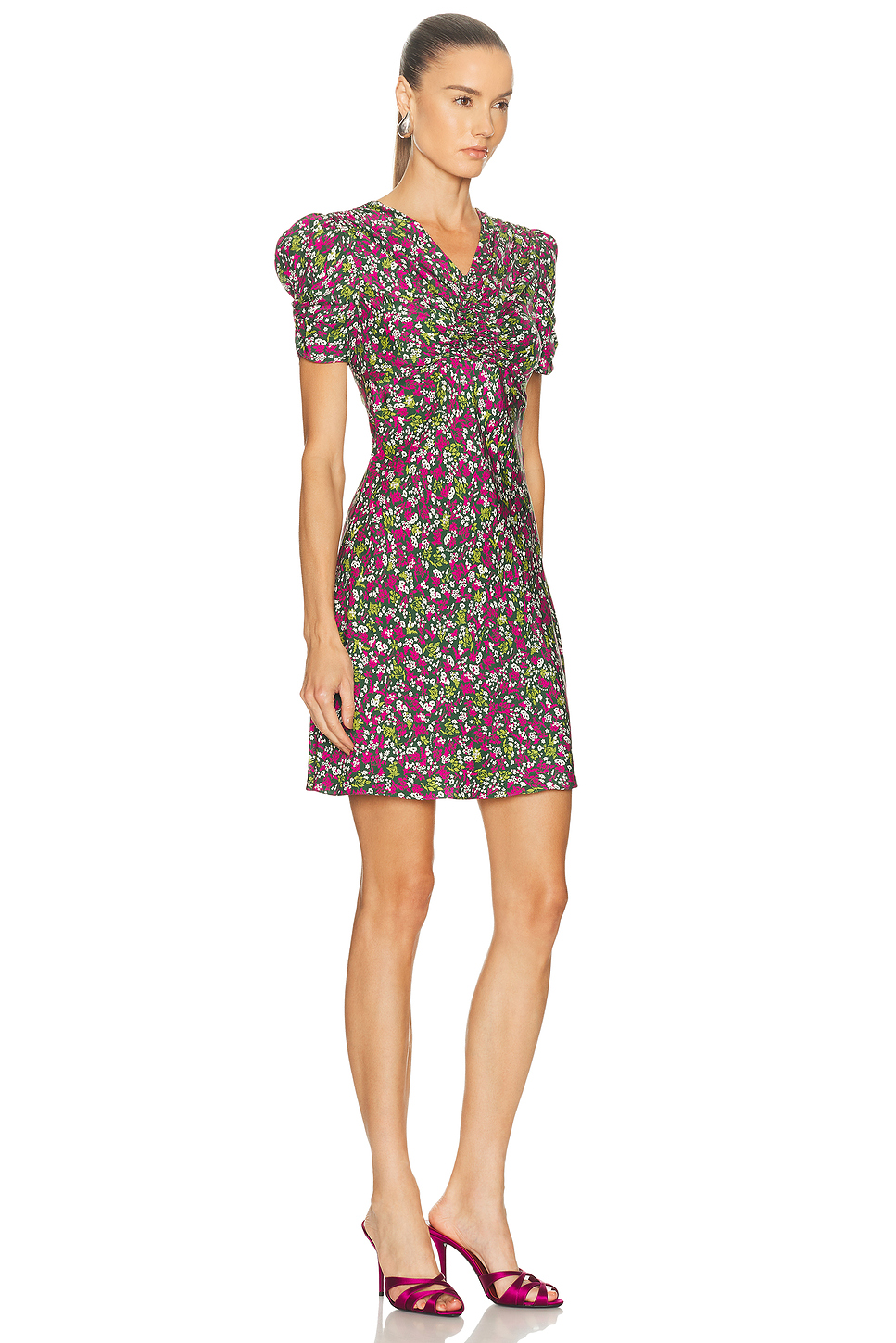 Jade Mini Dress Petunia Pink Pattern