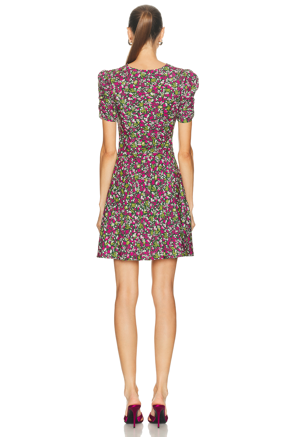 Jade Mini Dress Petunia Pink Pattern