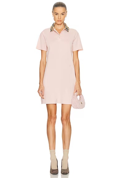 Iris Check Polo Dress Posy Pink