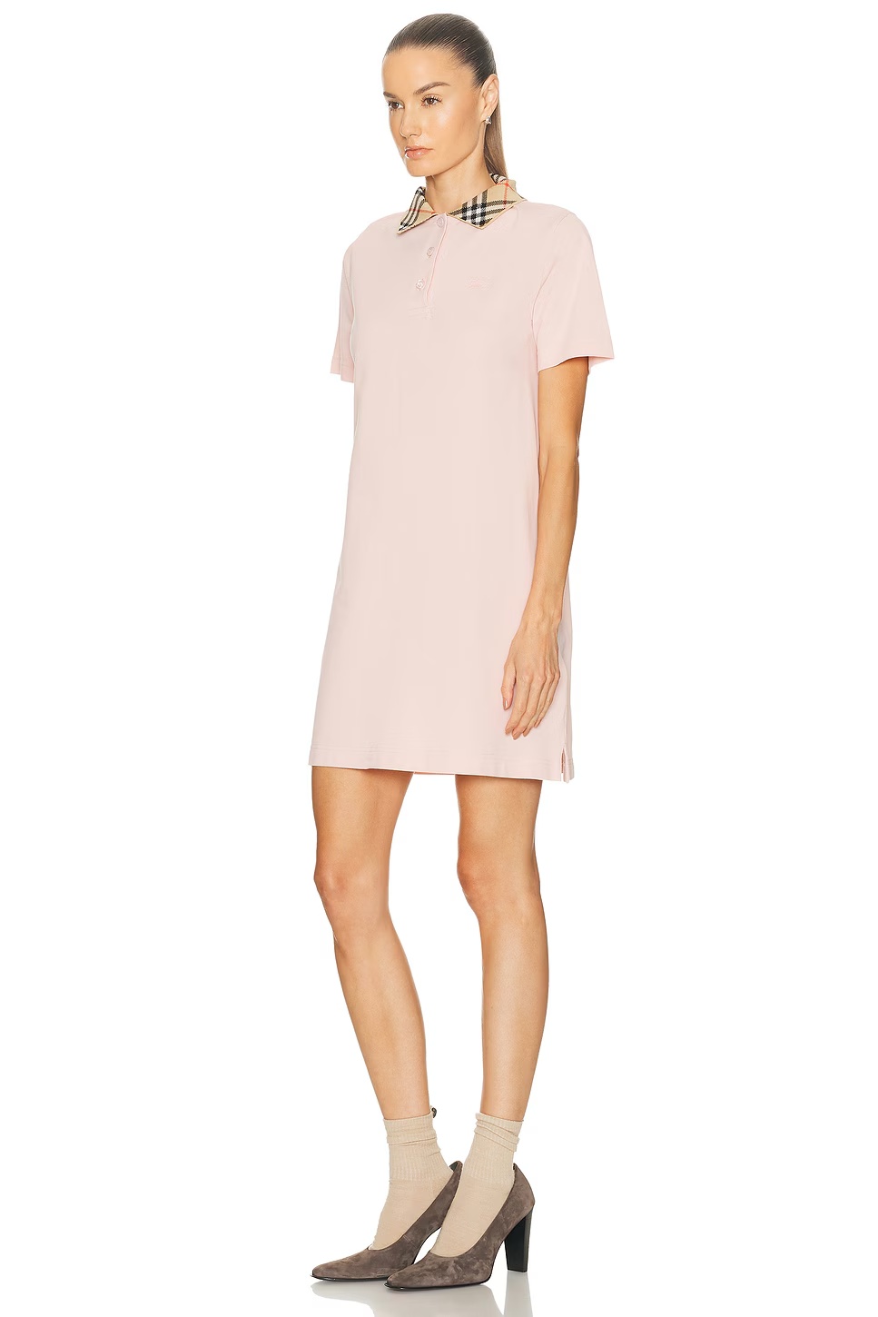 Iris Check Polo Dress Posy Pink