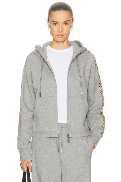 Harper Zip Up Hoodie Pale Grey Melange