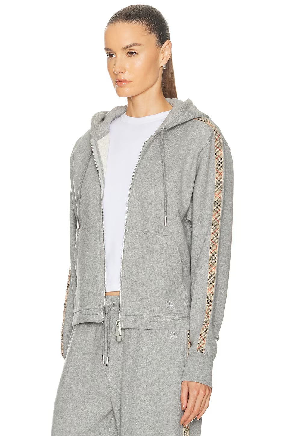 Harper Zip Up Hoodie Pale Grey Melange