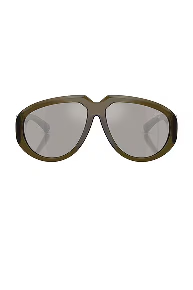Round Sunglasses Green & Silver