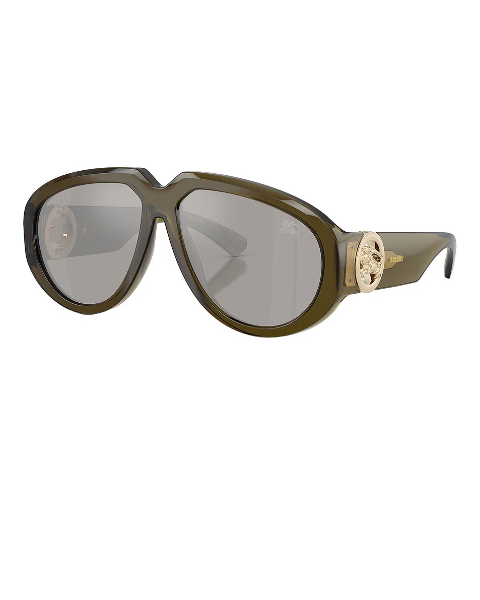 Round Sunglasses Green & Silver