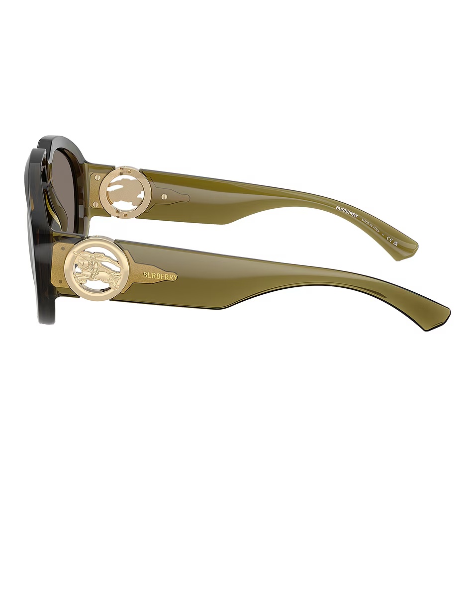Round Sunglasses Green & Silver