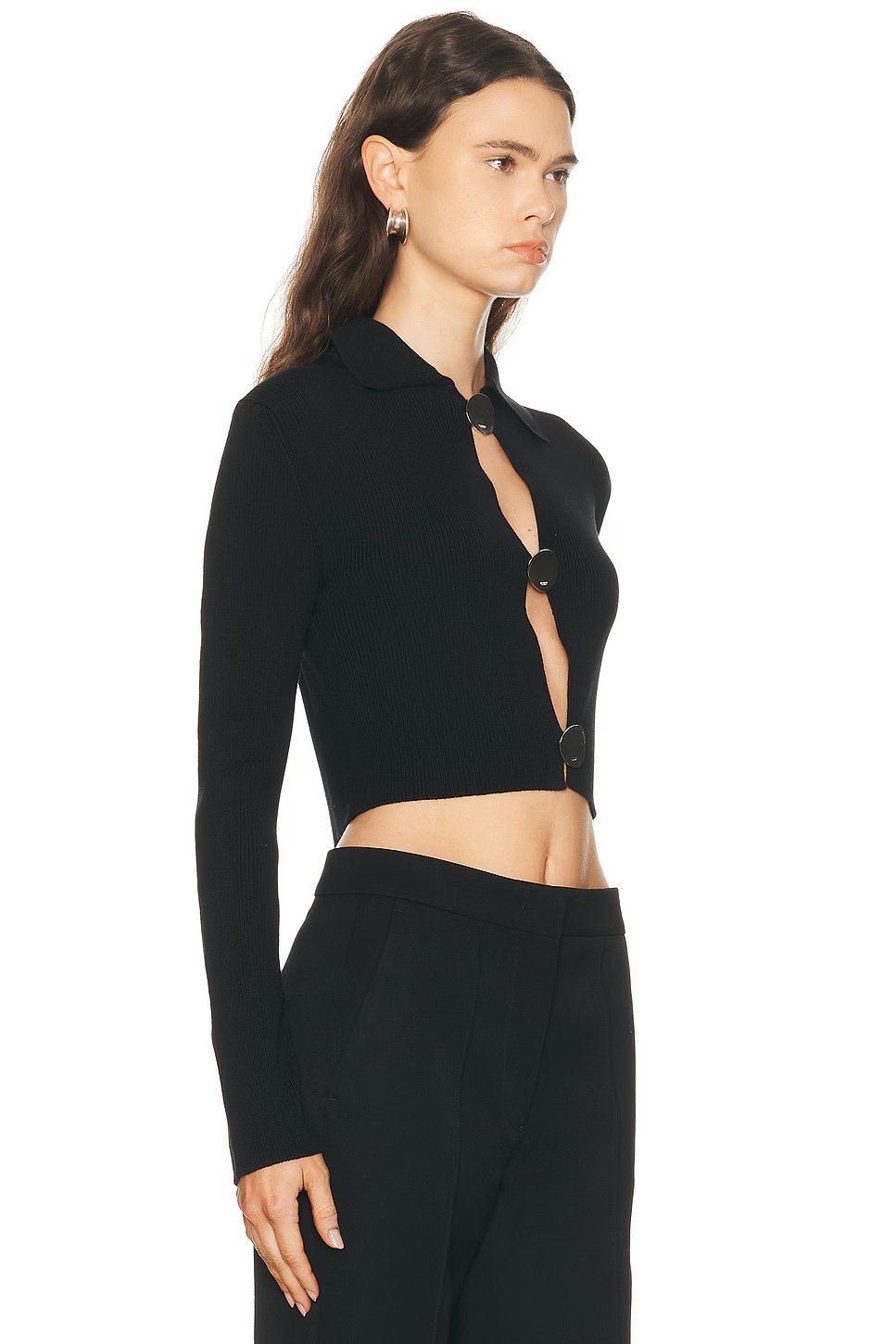 Polo Cardigan Black