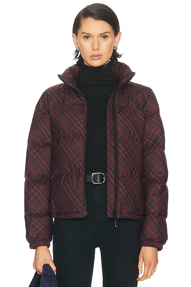 Ambleside Check Puffer Wine Ip Check