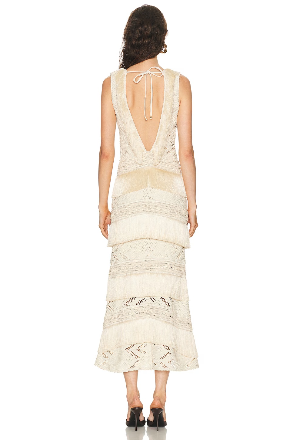 Lycra Mesh Dress Beige