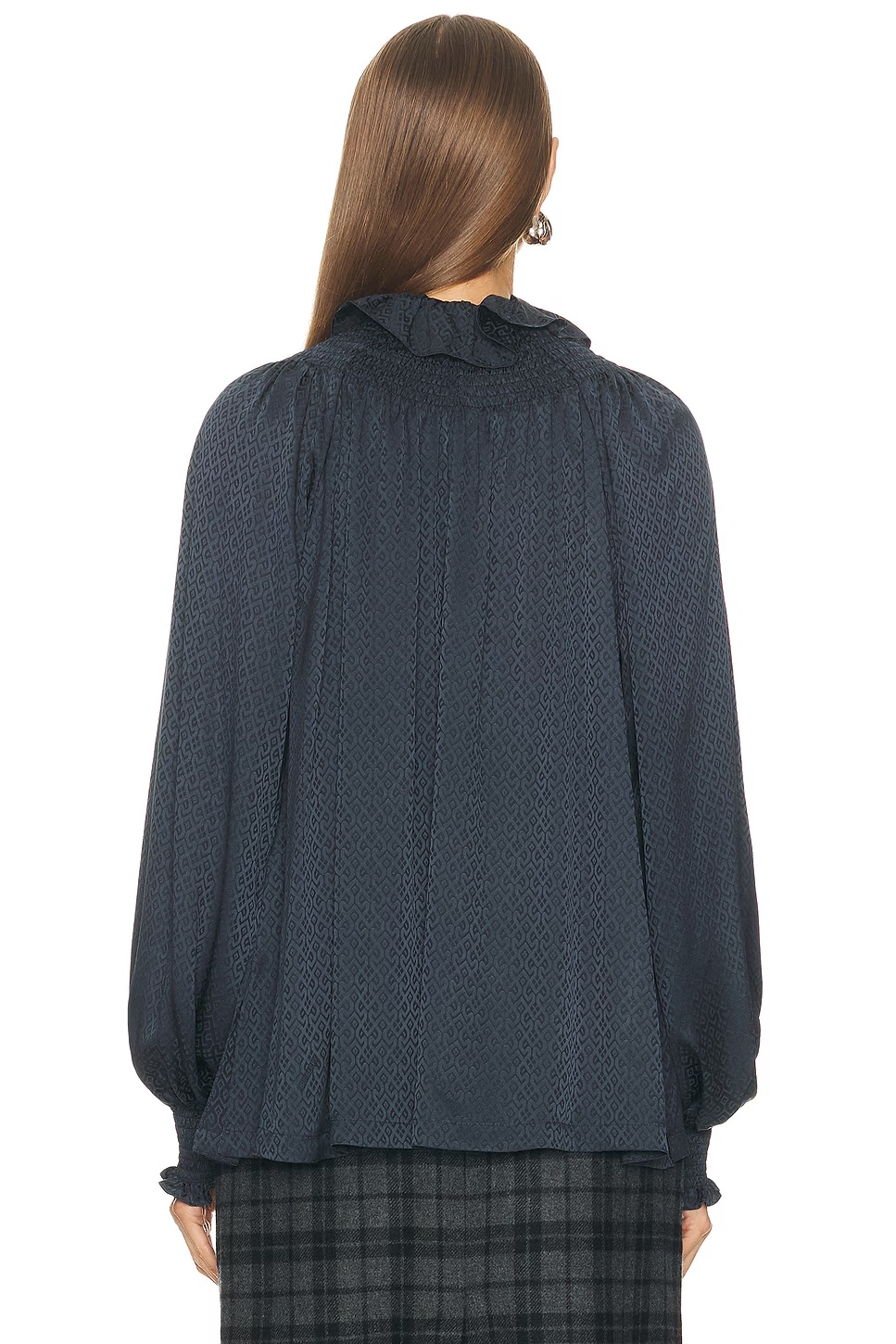 Long Sleeve Blouse Black IP Pattern