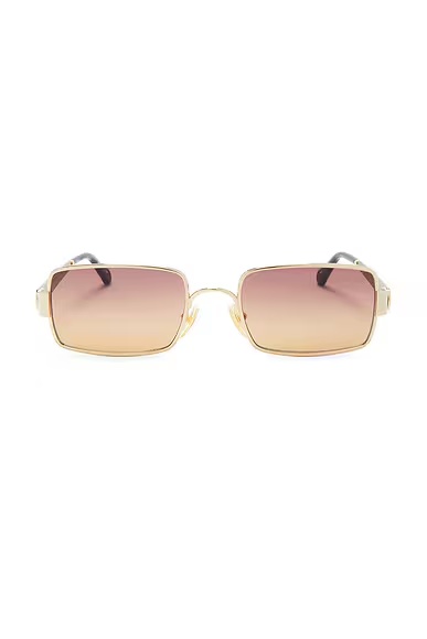 Holly Rectangular Sunglasses Gold & Brown