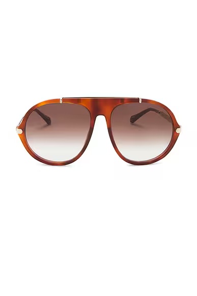 Aly Round Sunglasses Havana & Brown