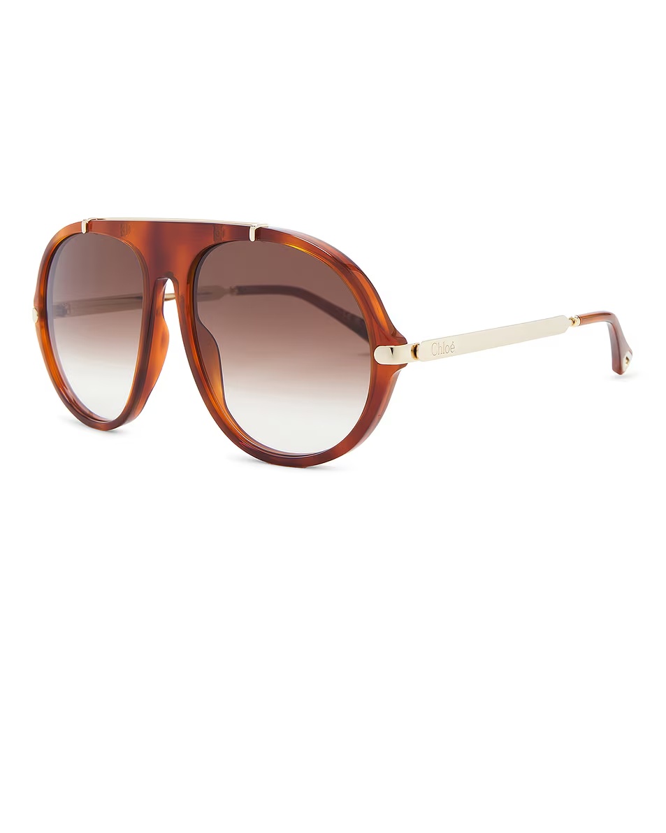 Aly Round Sunglasses Havana & Brown
