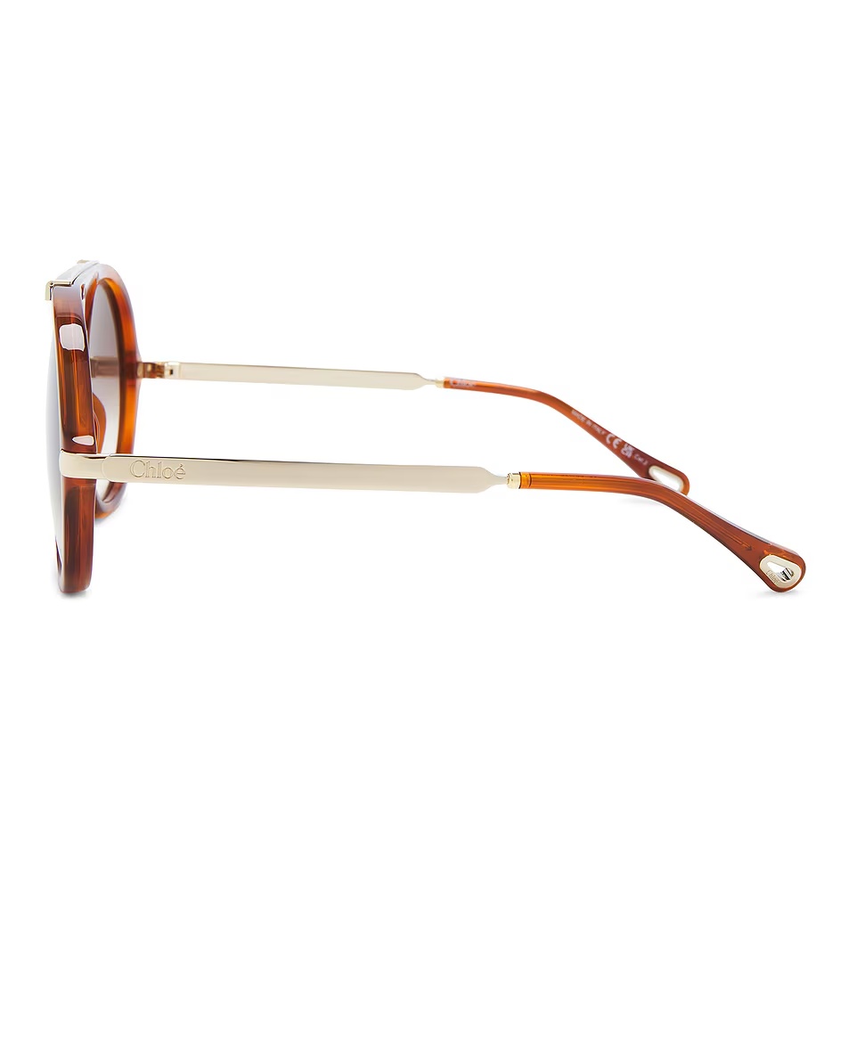 Aly Round Sunglasses Havana & Brown