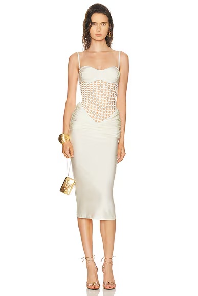 Selene Mesh Underwire Beach Dress Off White
