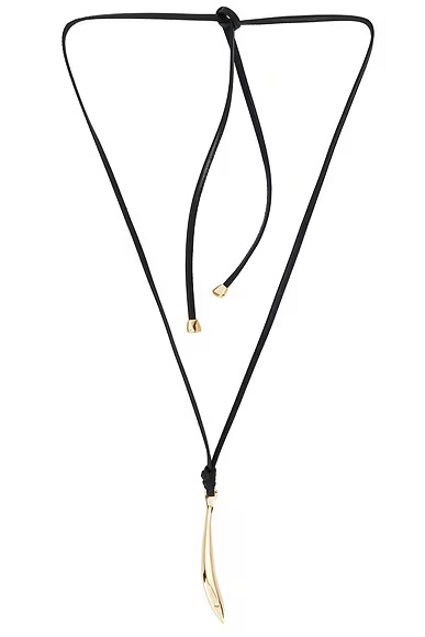 Sardine Leather Necklace Nero
