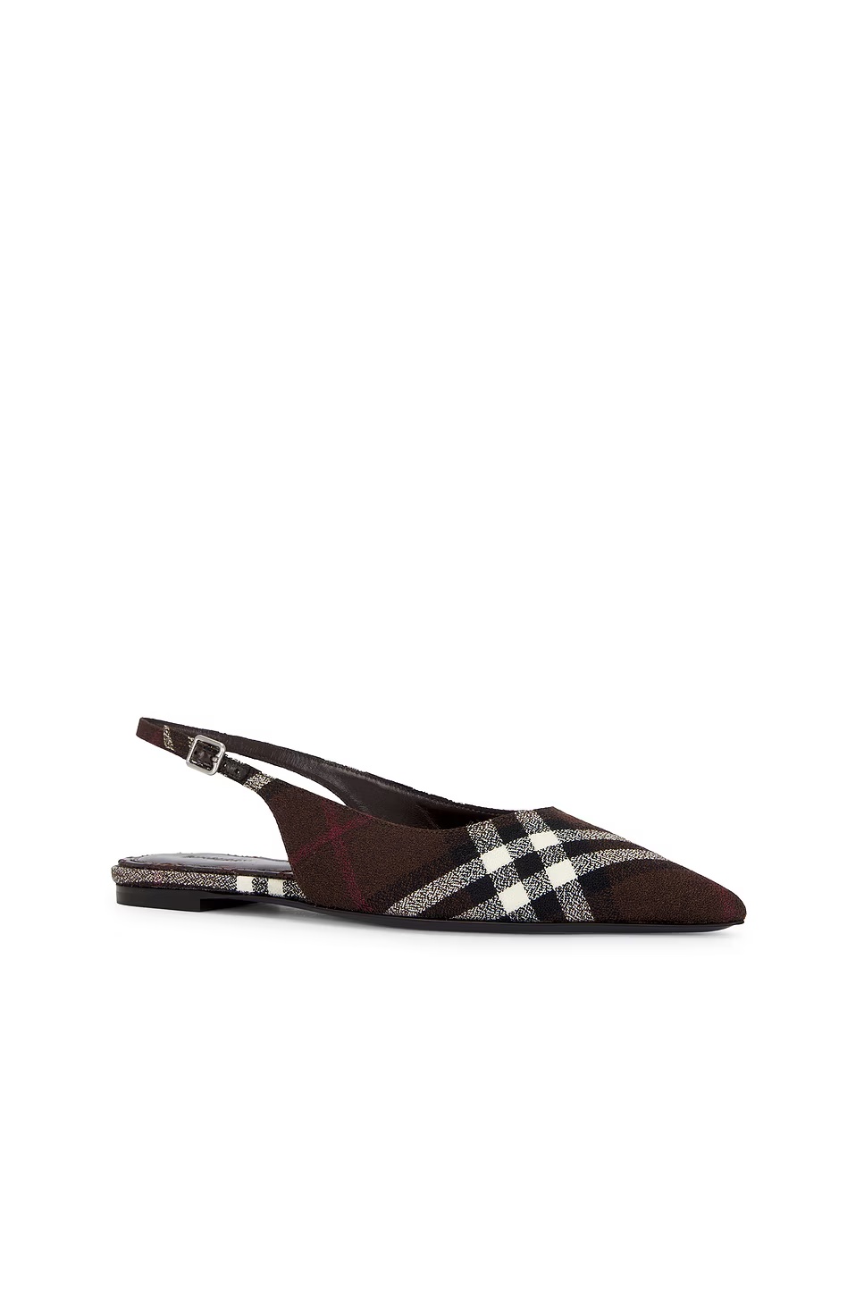 Dame Slingback Flat Mahogany Ip Check