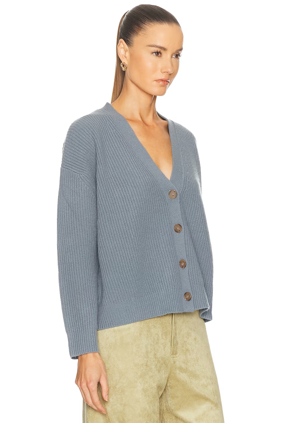 Cropped Cashmere Cocoon Cardigan Seaside