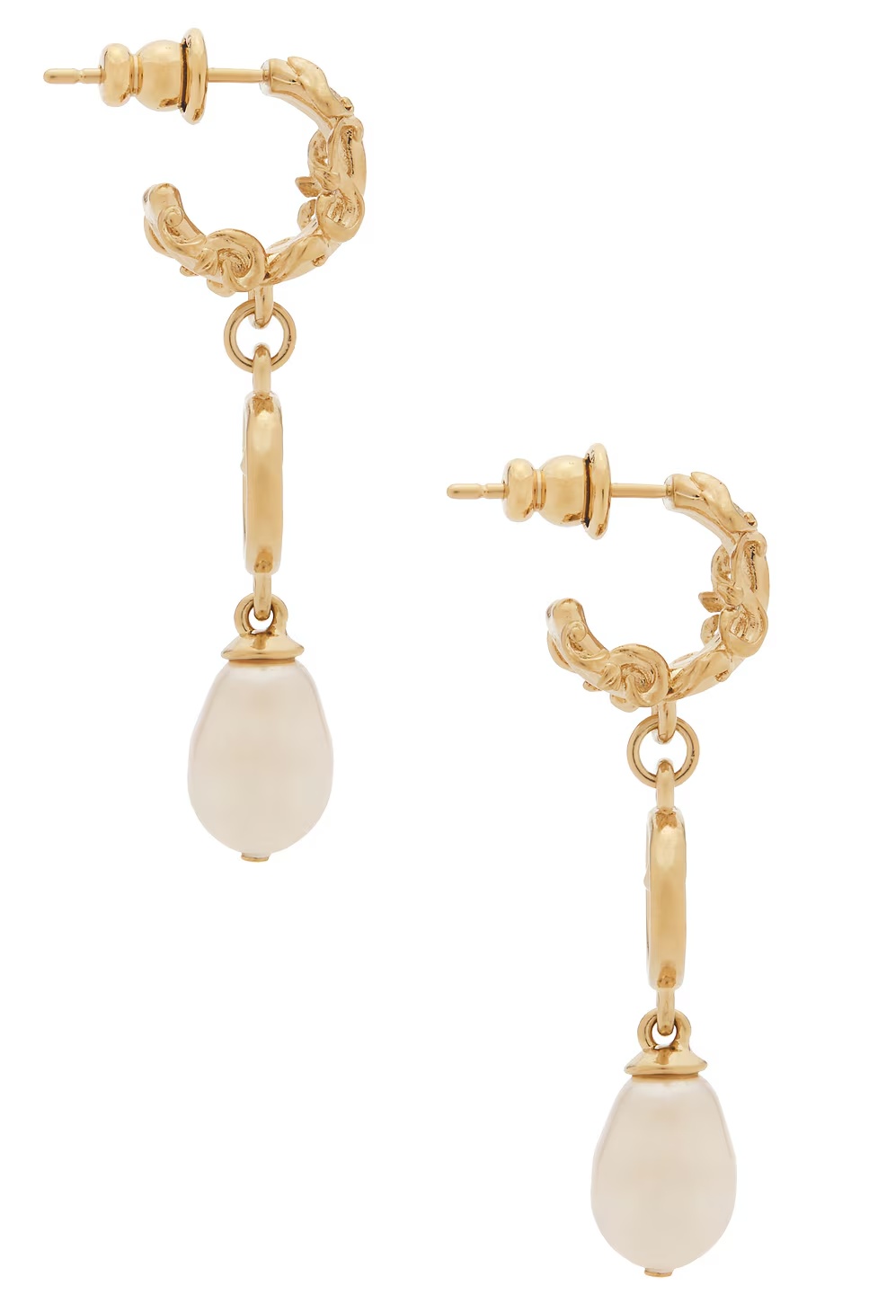 Drop Earrings Gold & Pearly