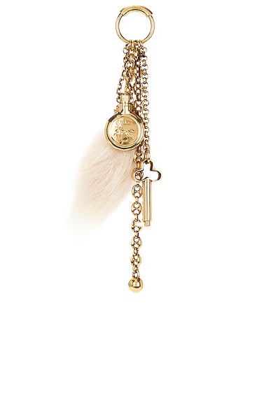 Feather Bag Charm Gold