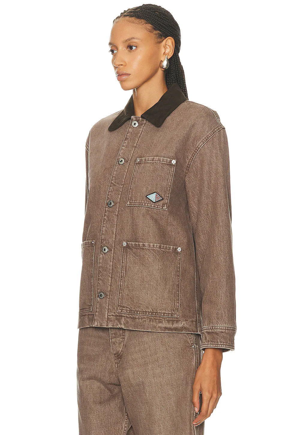 Denim Padded Jacket Brown