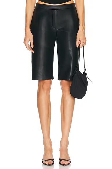 Flat Front Bermuda Short Black