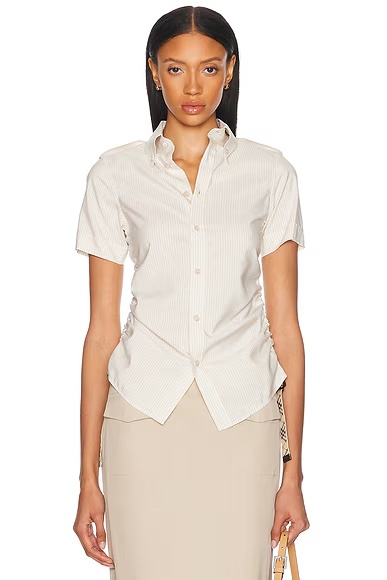 Button Up Top Clam Ip Stripe