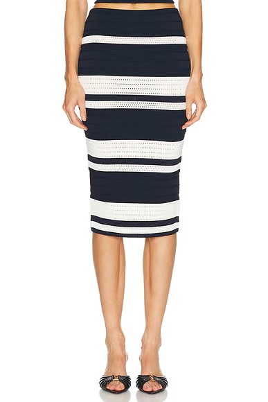 Ferris Pencil Skirt Icon Navy & Lux Cream