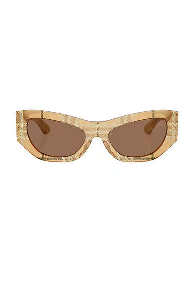 Check Cat Eye Sunglasses Check Beige