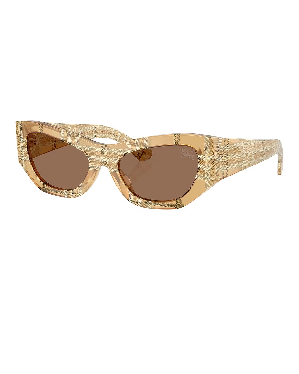 Check Cat Eye Sunglasses Check Beige