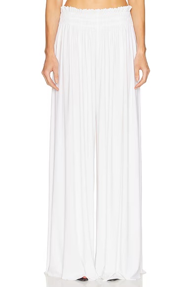 Wide Leg Peasant Pant Snow White