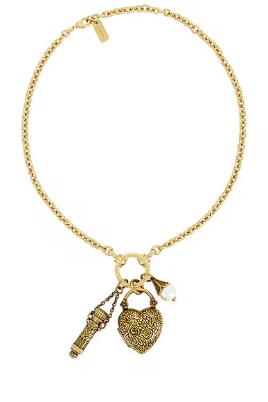 Charm Pendant Necklace Vintage Gold