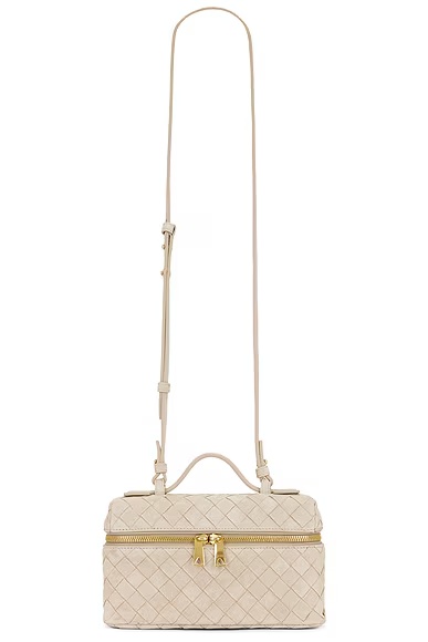 Bang Bang Suede Vanity Bag Ecru & Gold