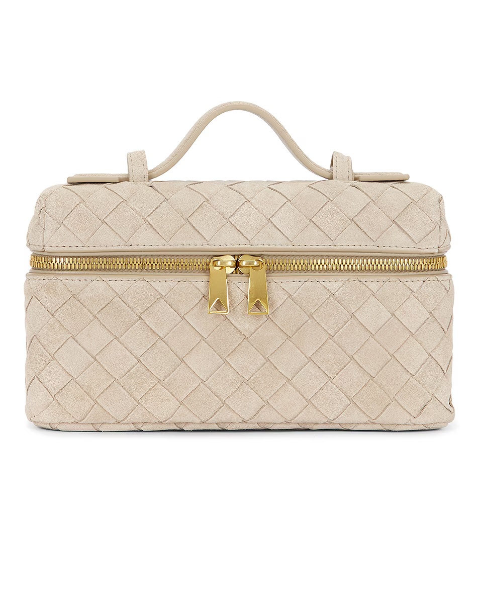 Bang Bang Suede Vanity Bag Ecru & Gold