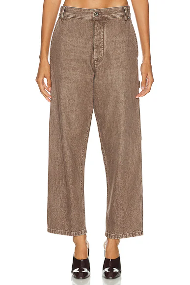 Cropped Wide Leg Brown