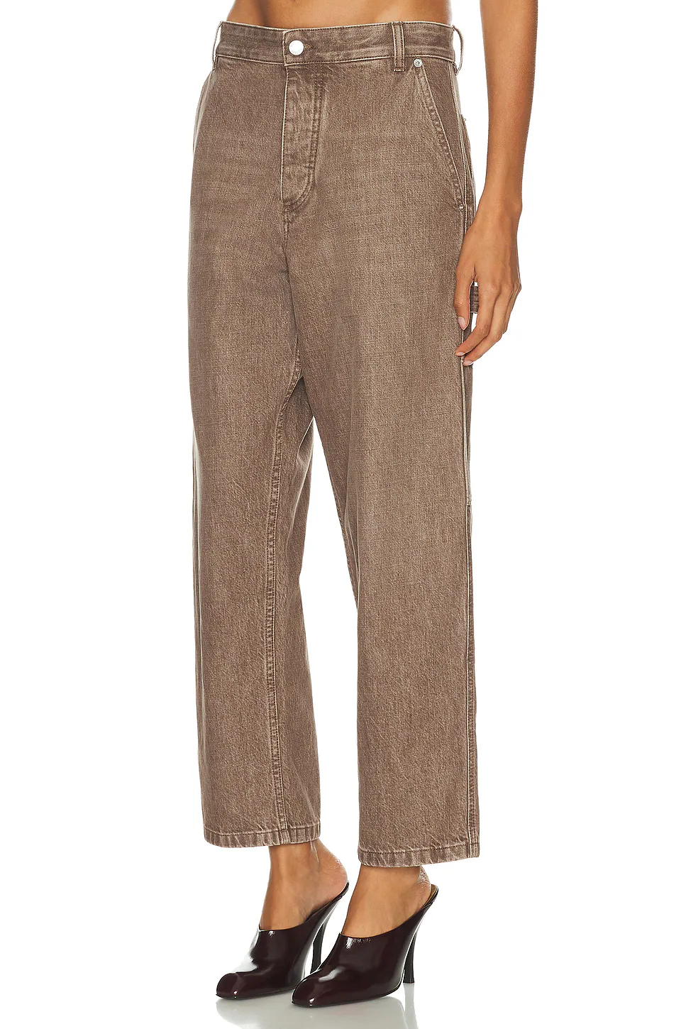 Cropped Wide Leg Brown