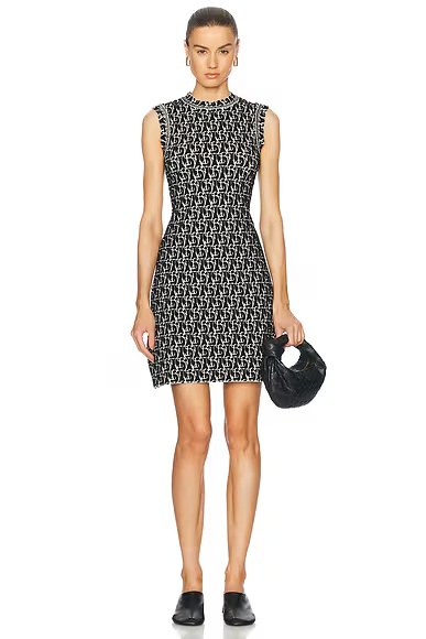 Sleeveless Mini Dress Black IP Pattern